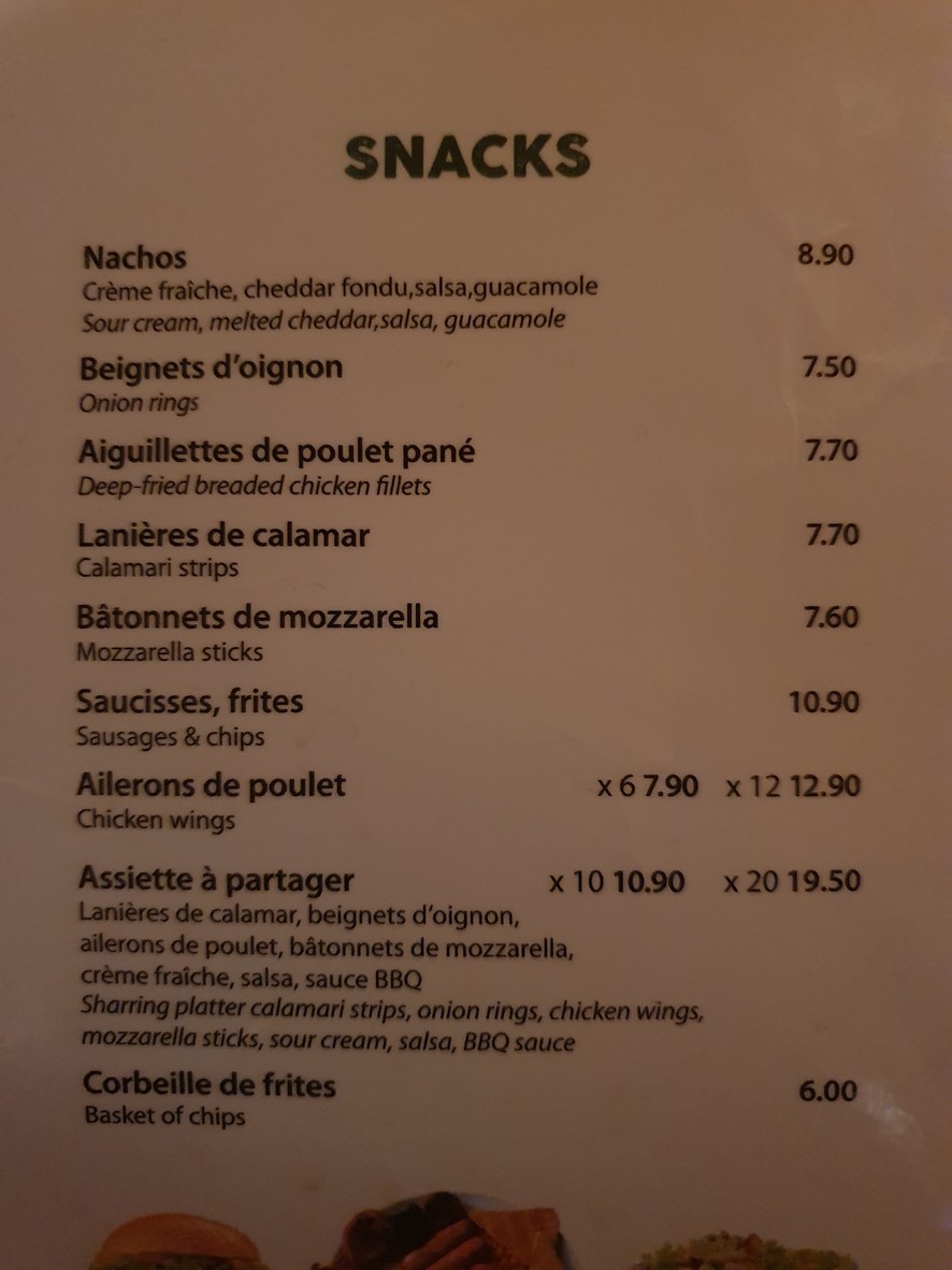 Corcoran's Irish Pub menu 1