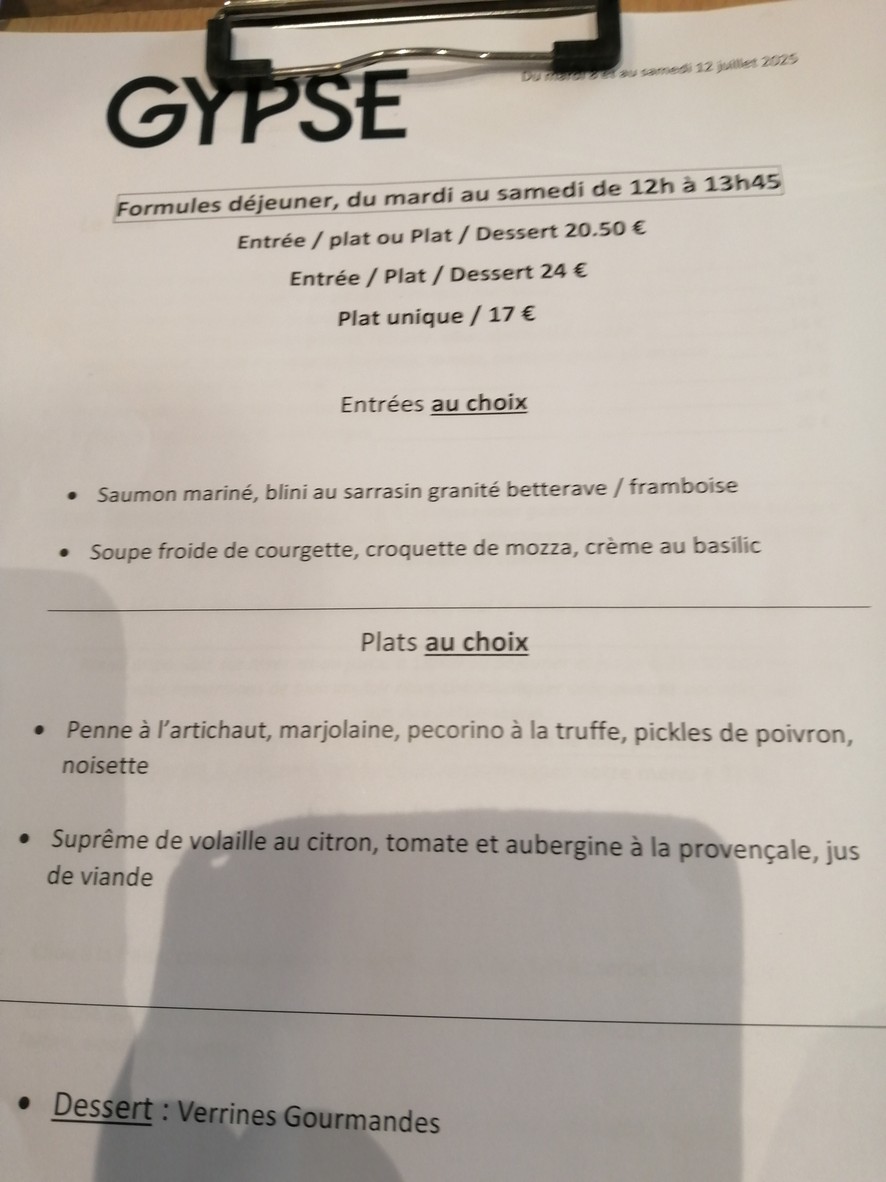 Gypse menu 1