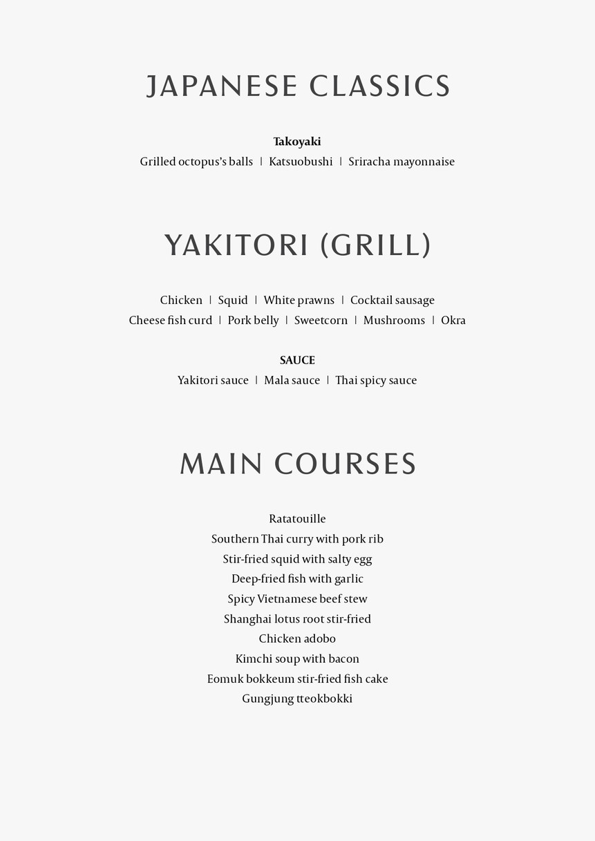 Sīkǎilín menu 3