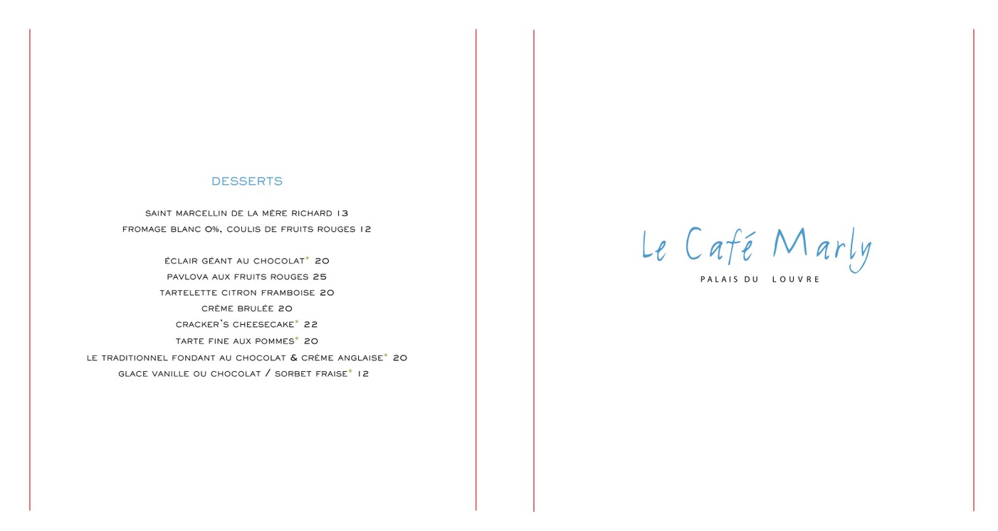 Le Café Marly menu 2