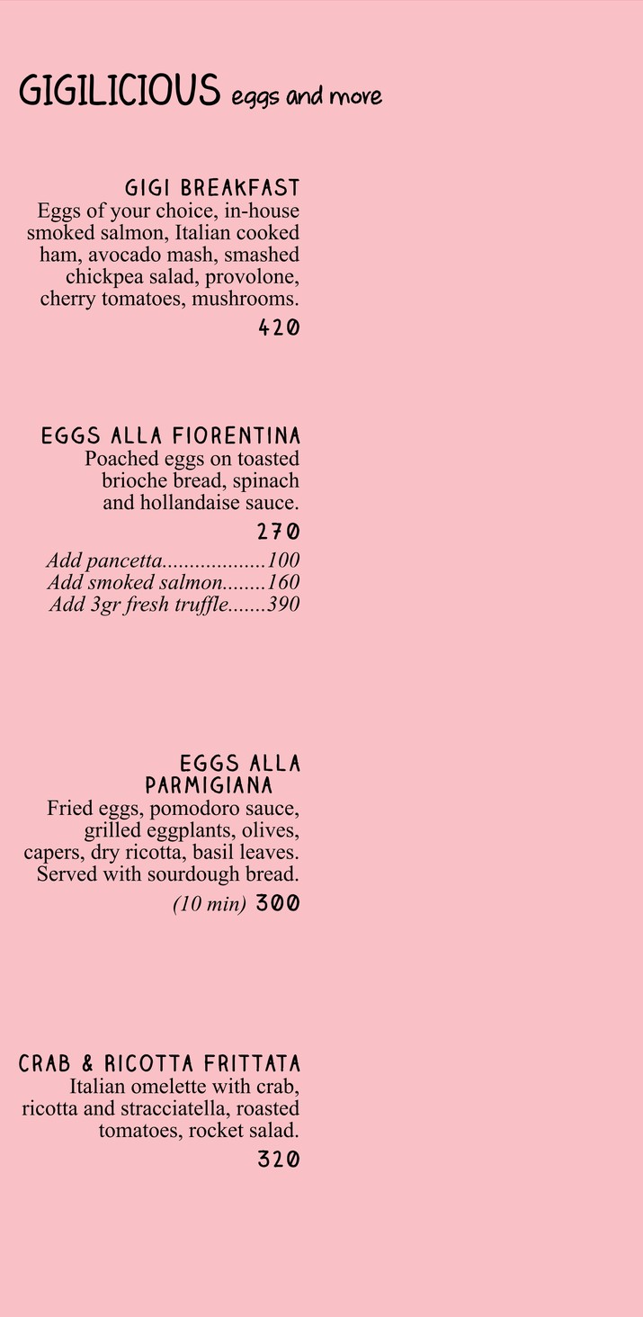Gigi Eatery Asoke menu 2