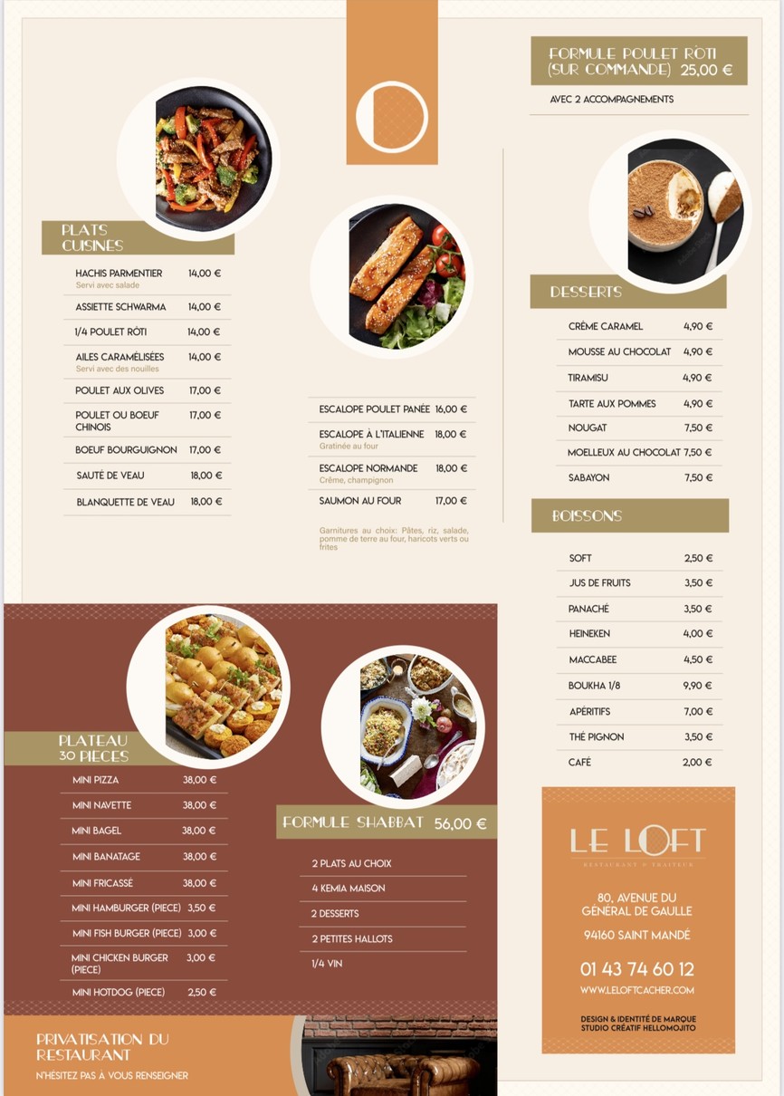 Le Loft. menu 2