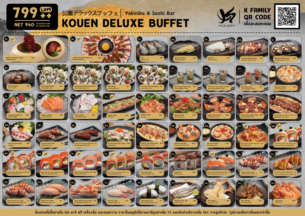 Kouen Yakiniku & Sushi Bar | Vanit Village Aree menu 2