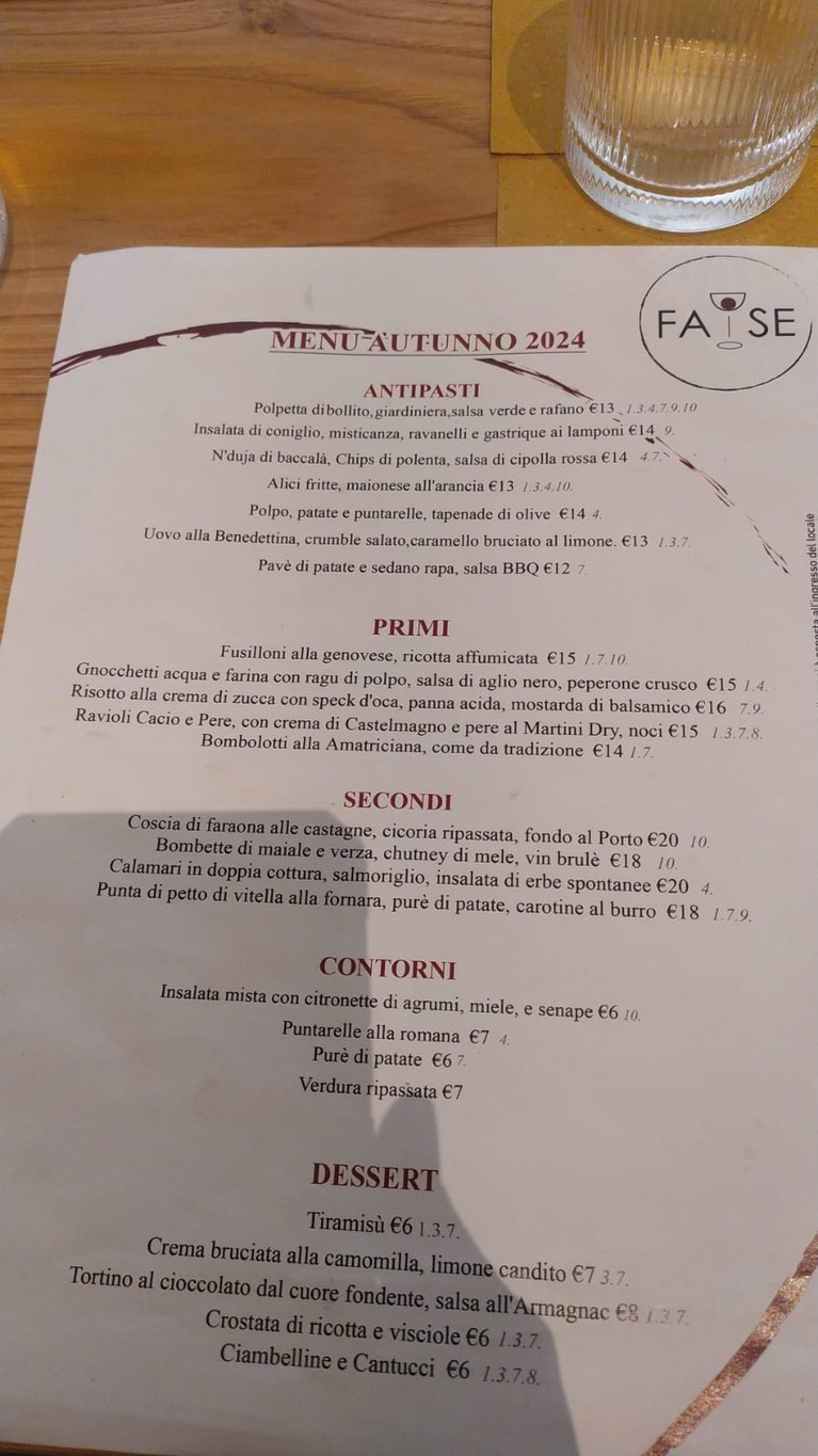 Osteria Moderna 7e10 menu 1
