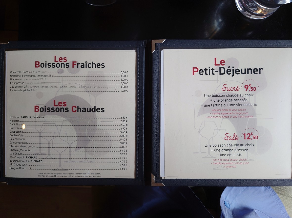 Café du Marché menu 3