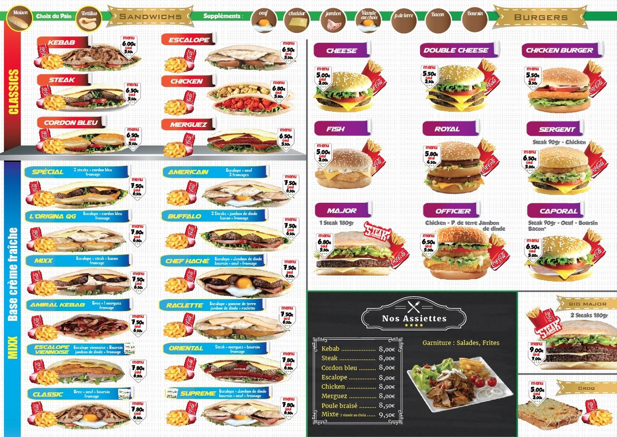 Sandwicherie Le Prestige menu 1