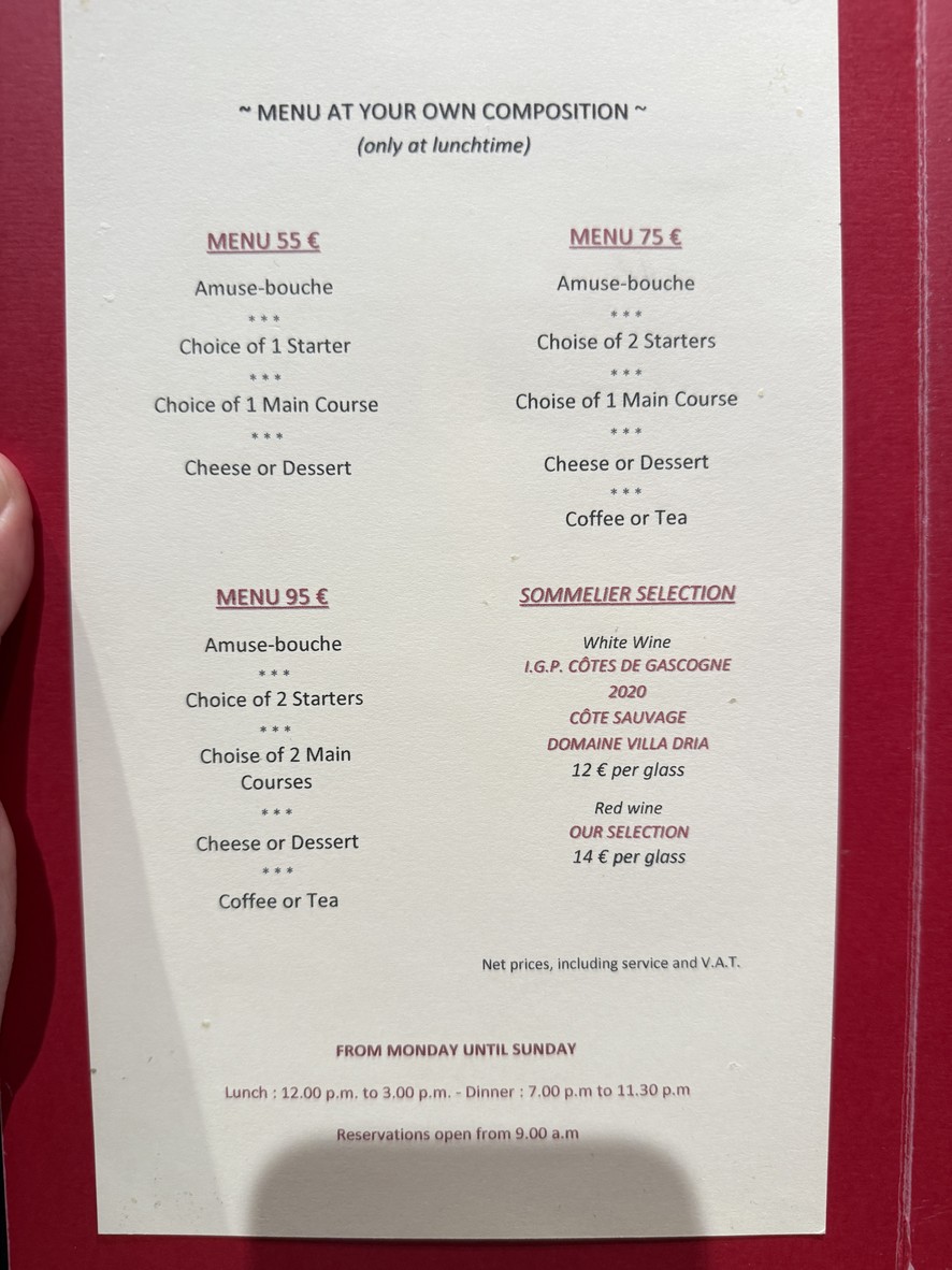 L'Atelier de Joël Robuchon Étoile - Champs-Élysées menu 1