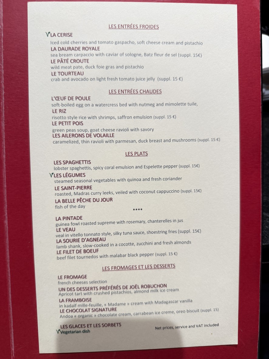 L'Atelier de Joël Robuchon Étoile - Champs-Élysées menu 2