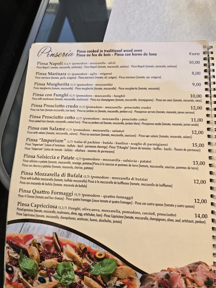 Imperium Ristorante menu 1