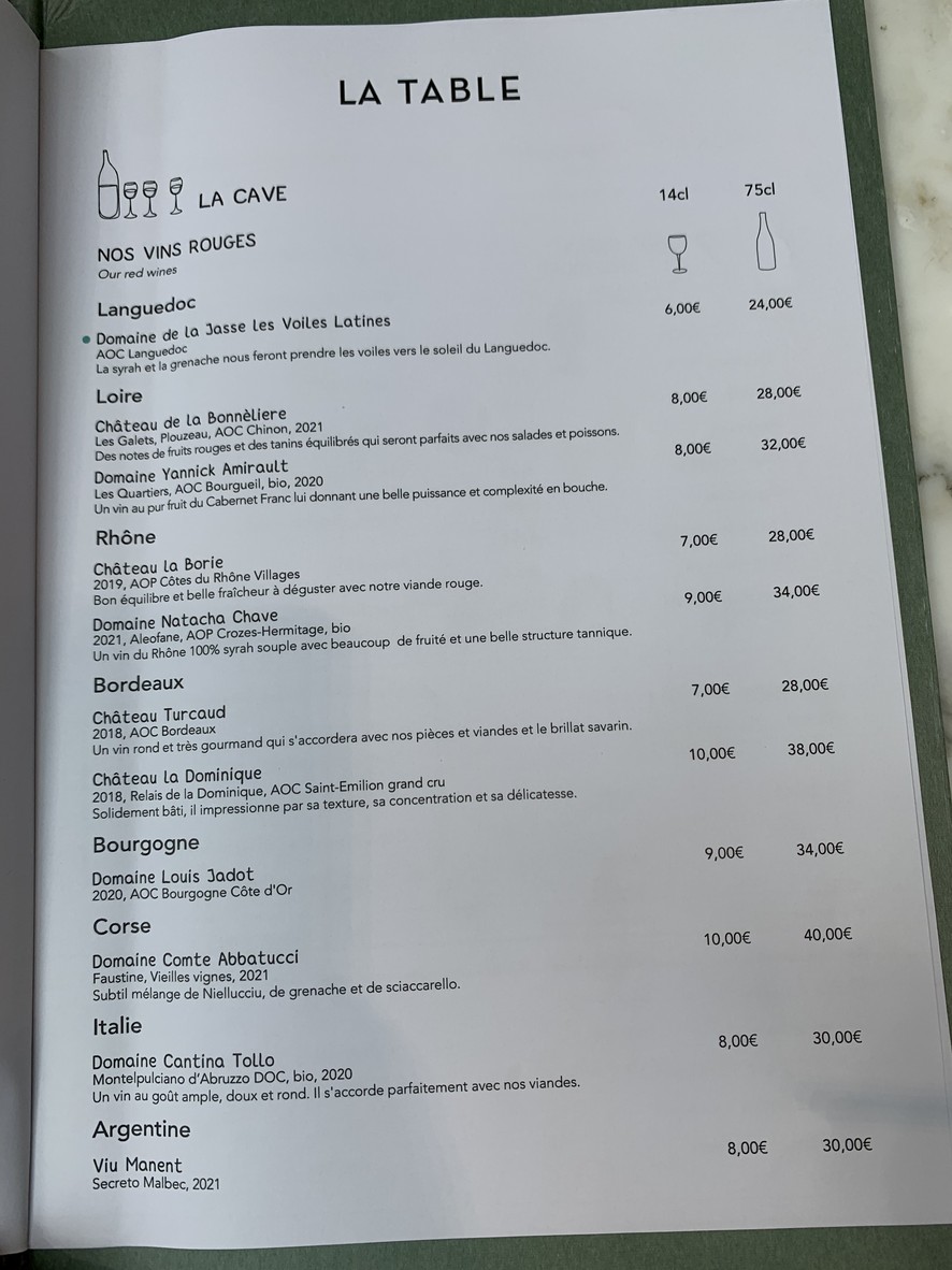 La Table De La Grande Epicerie De Paris menu 2