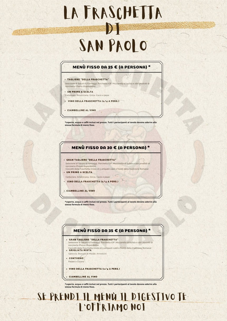 La Fraschetta di San Paolo menu 1