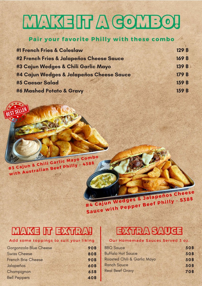 Five Dollar Philly Cheese Steaks - Sathorn menu 1