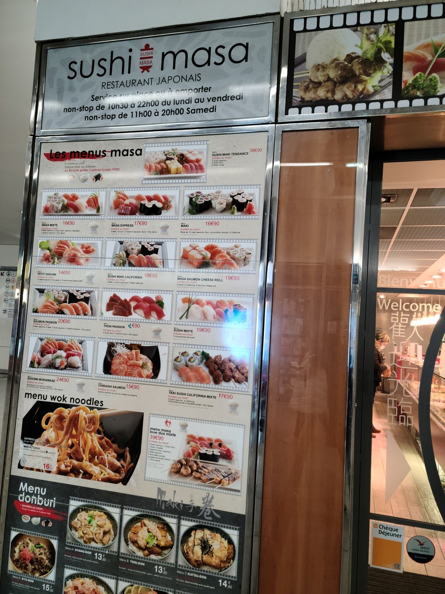 Sushi Masa menu 1