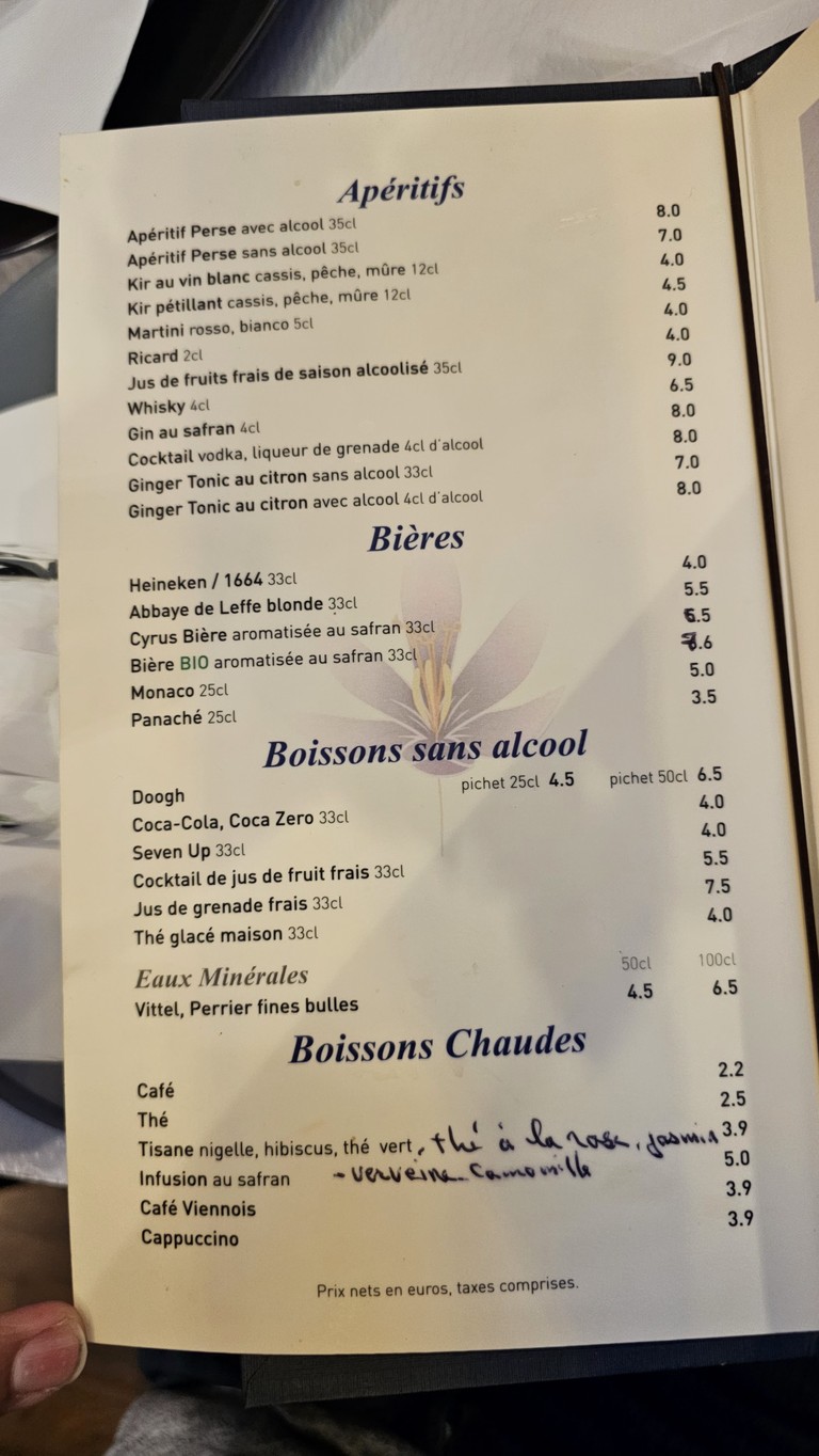 A Table menu 4