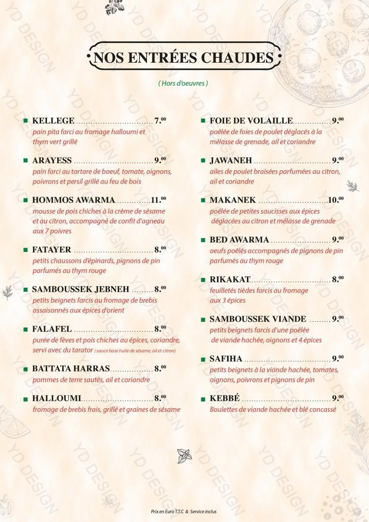 Le Beyrouth menu 2