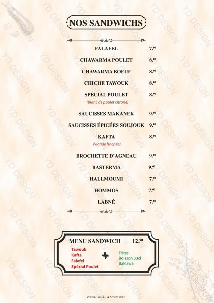 Le Beyrouth menu 4