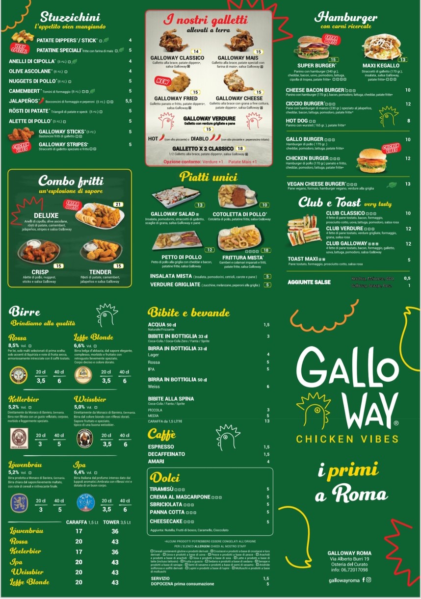 Galloway Roma menu 1