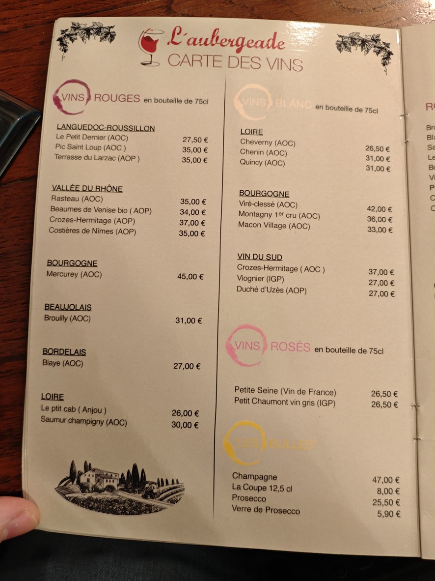 L'Aubergeade menu 4
