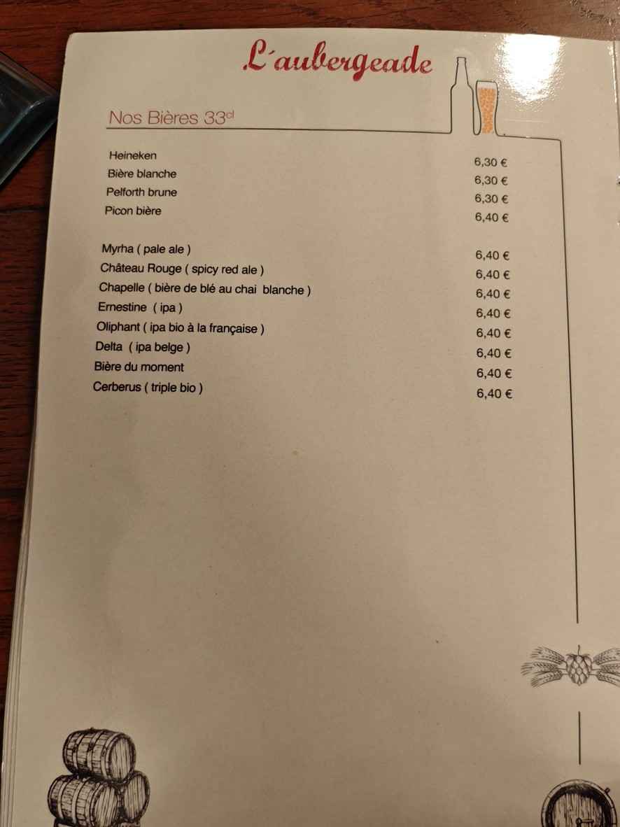 L'Aubergeade menu 6