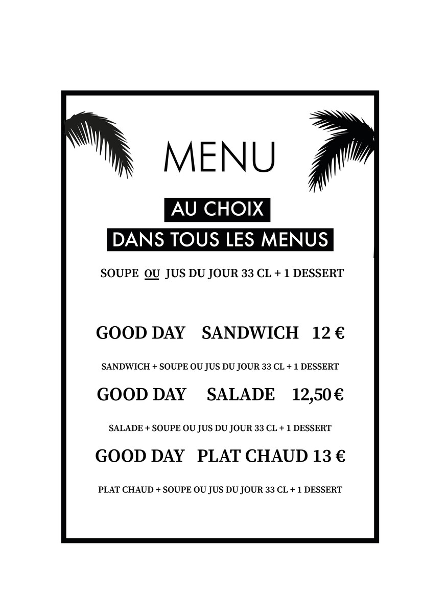 Soup & juice St Lazare menu 1