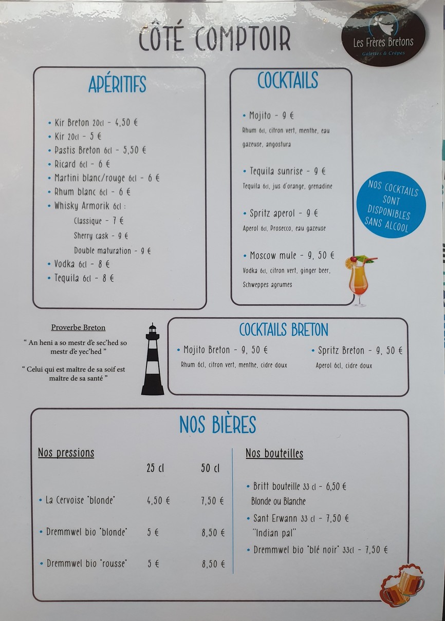 Les Frères Bretons menu 4