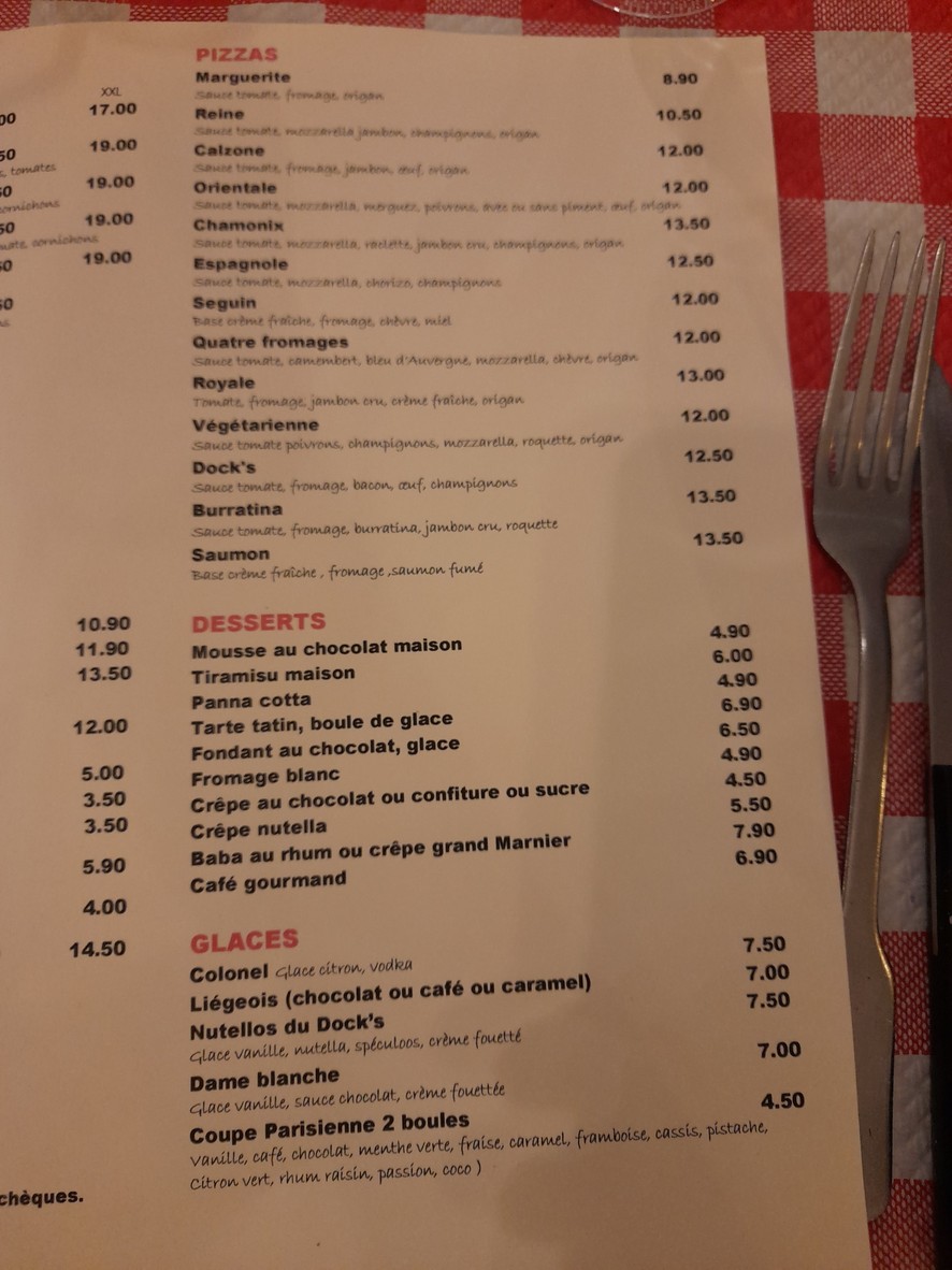 Dock's Café menu 3