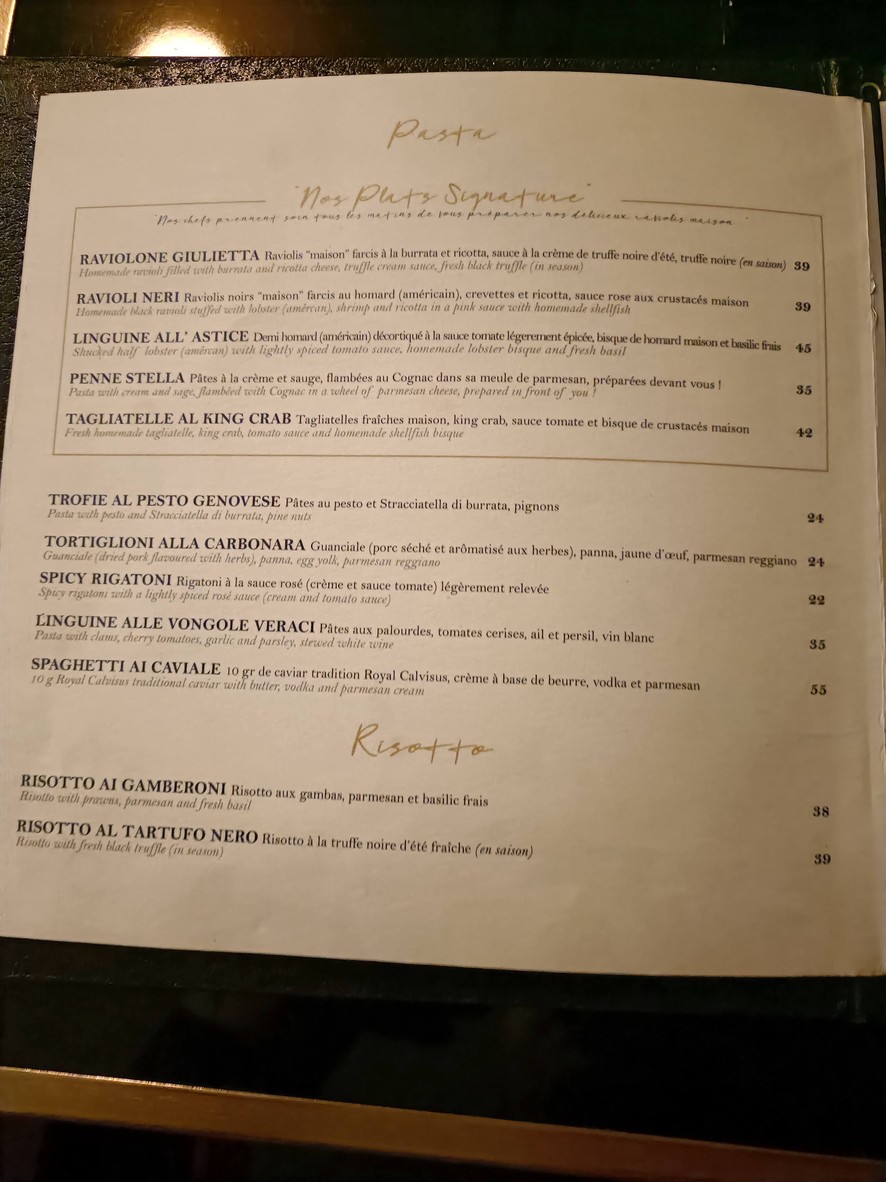 César Paris menu 2