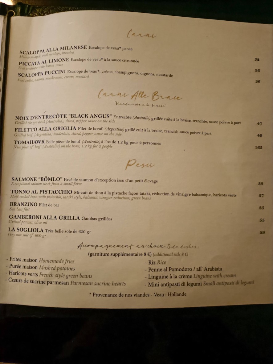 César Paris menu 3