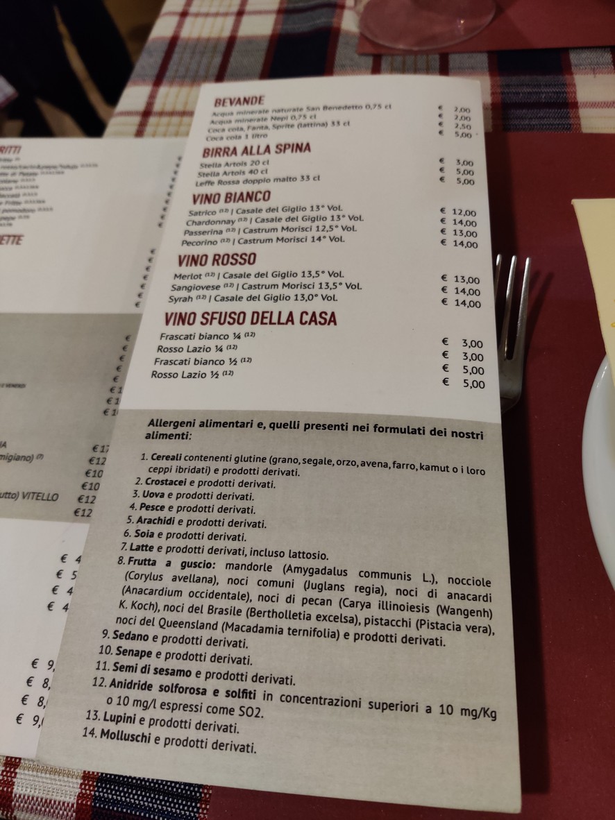 La Conca d'Oro menu 2