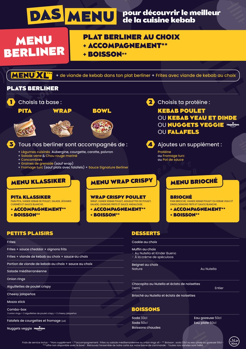Berliner Das Original - Kebab menu 1