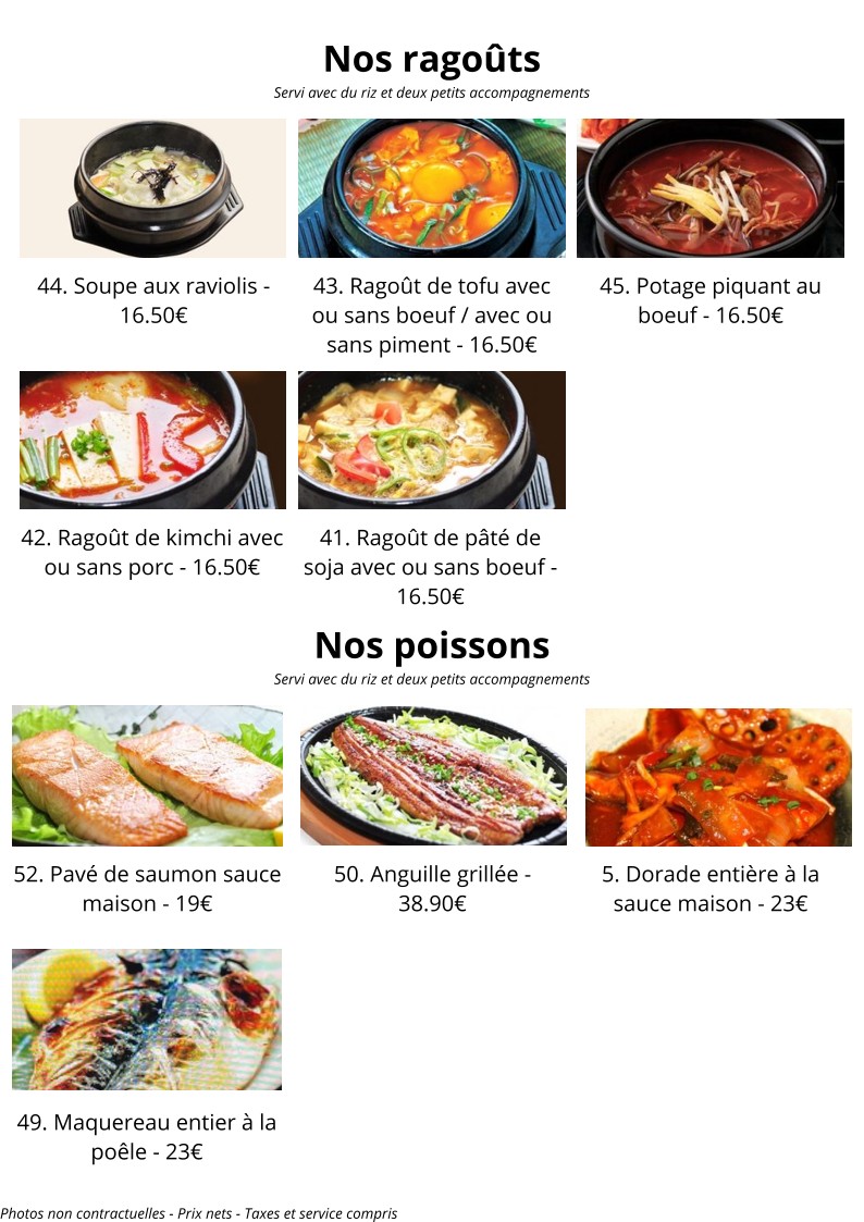 Shingané menu 3