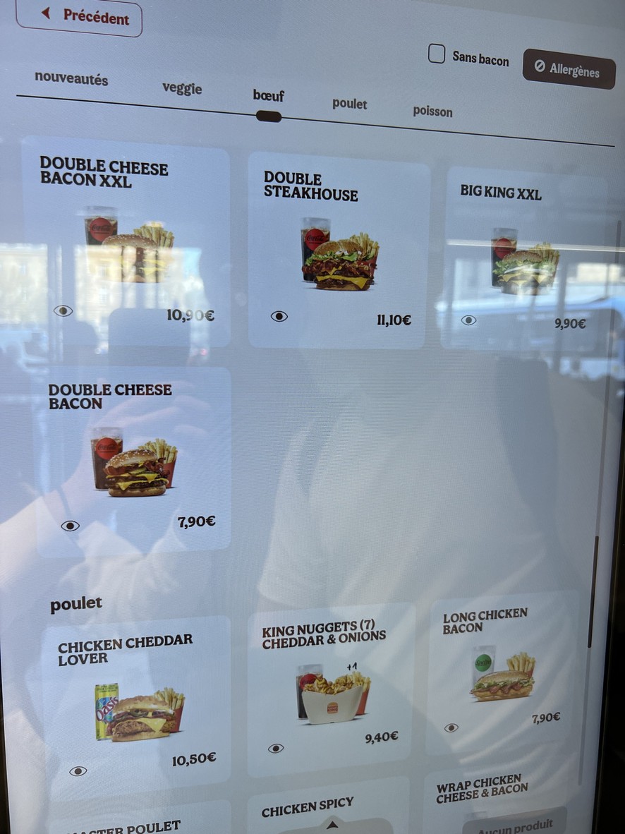 Burger King Paris República menu 3