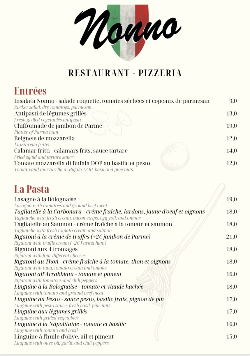 Nonno menu 1