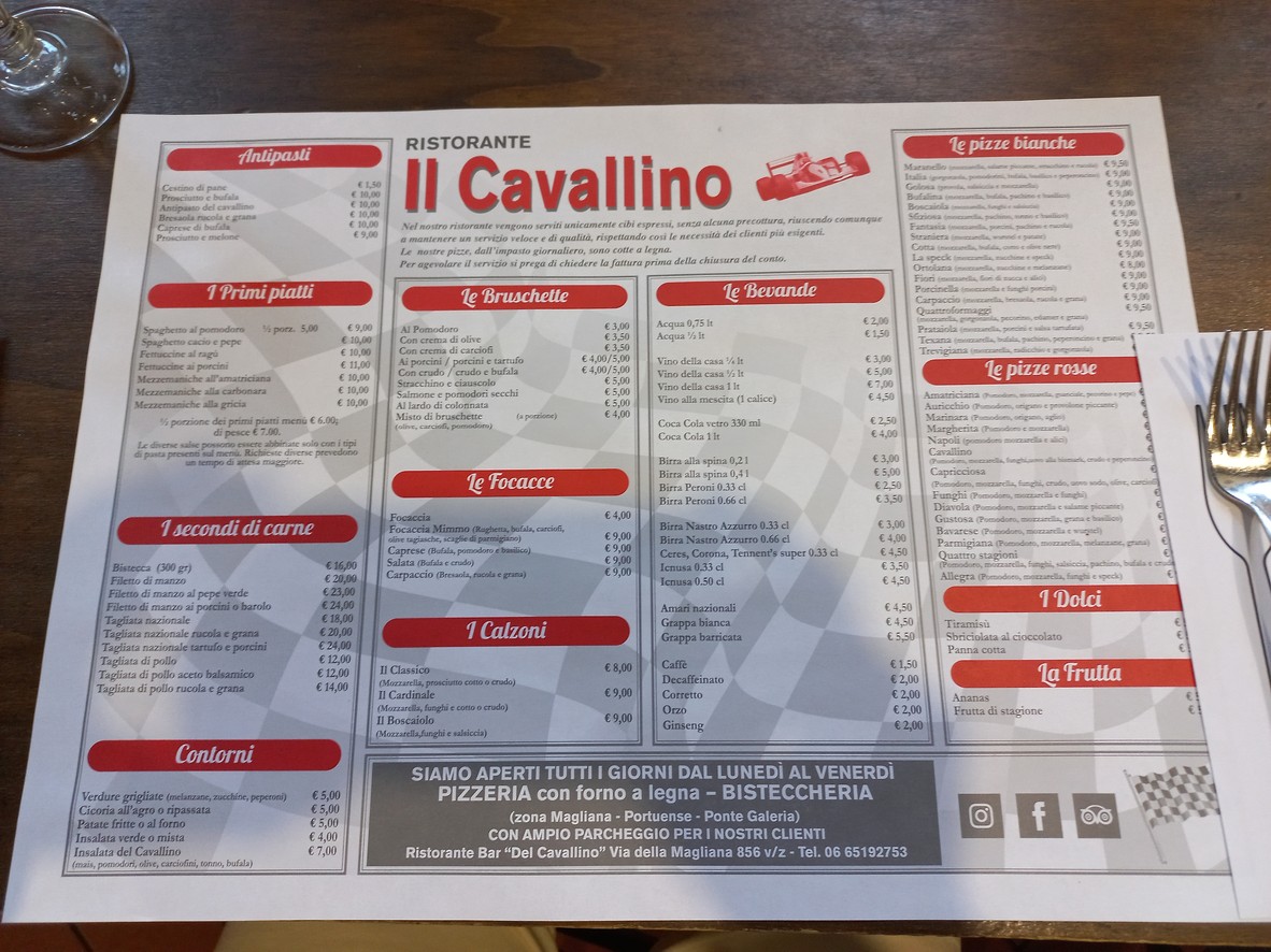 Bar Restaurant Del Cavallino menu 1