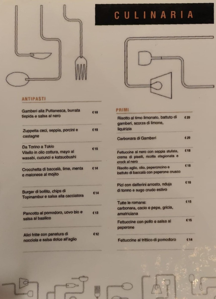 Culinaria menu 1
