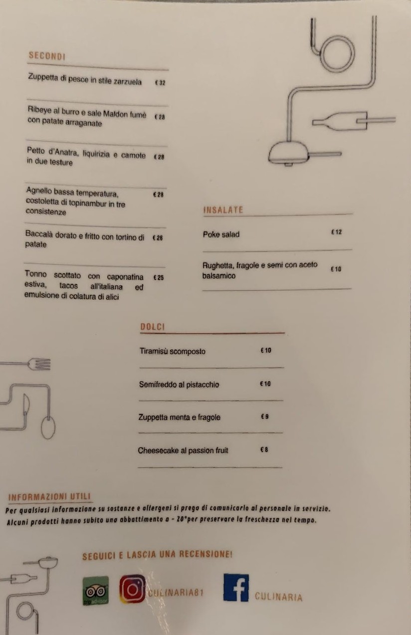 Culinaria menu 2