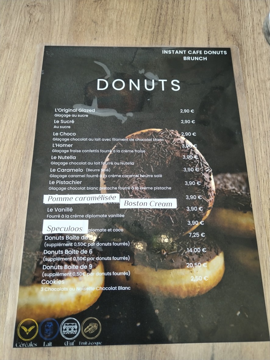 Instant donuts menu 4