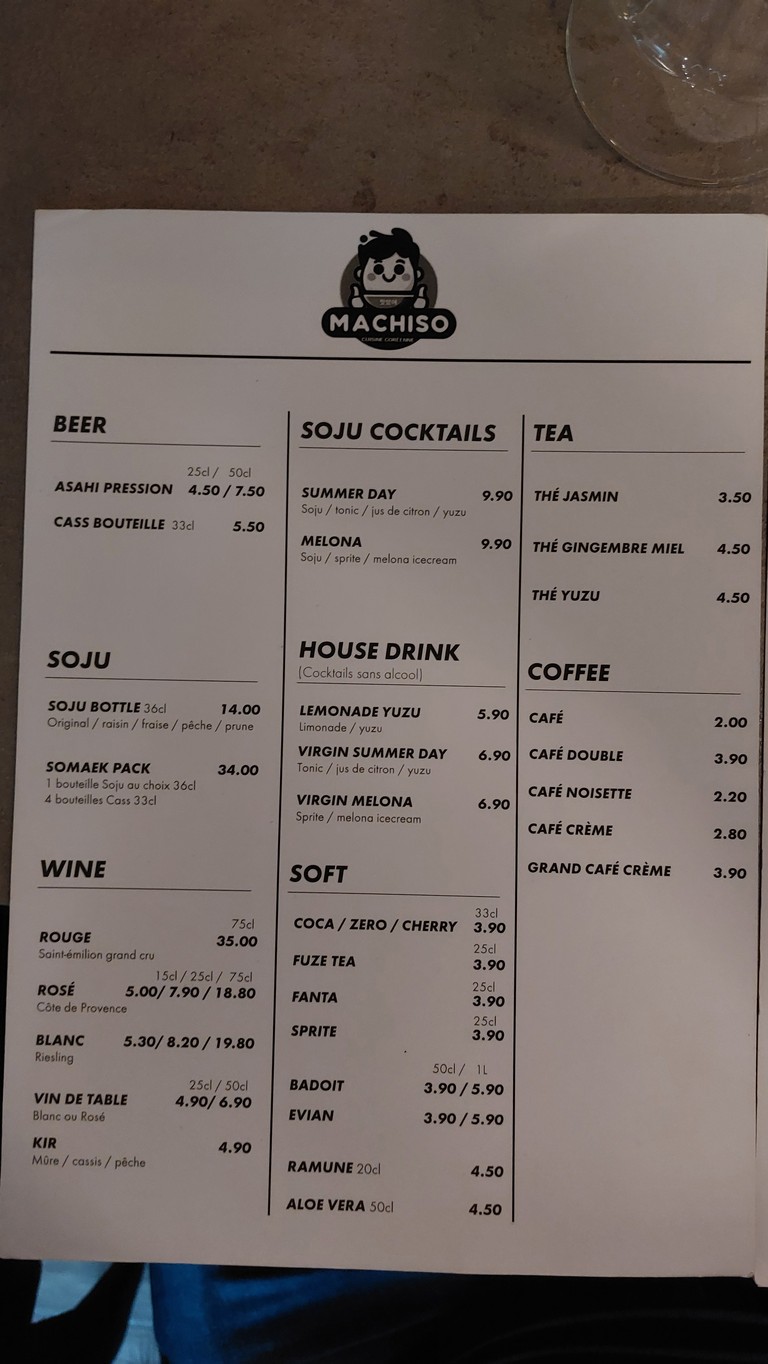 MACHISO menu 3