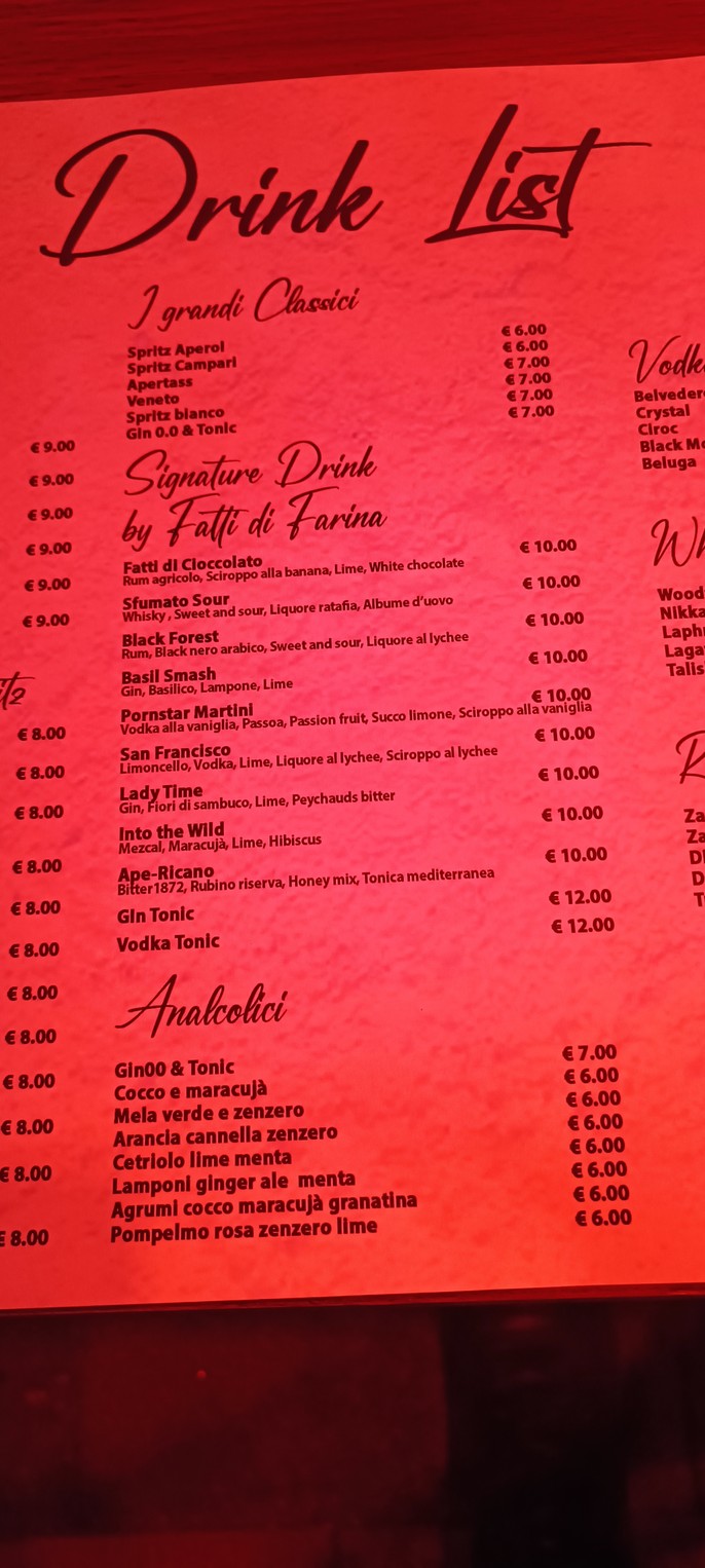 Fatti di Farina Centocelle menu 2