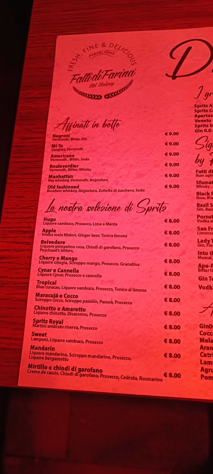 Fatti di Farina Centocelle menu 3