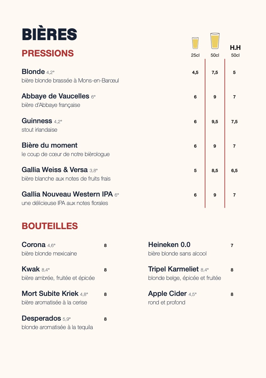 Eden Park Pub Paris menu 3