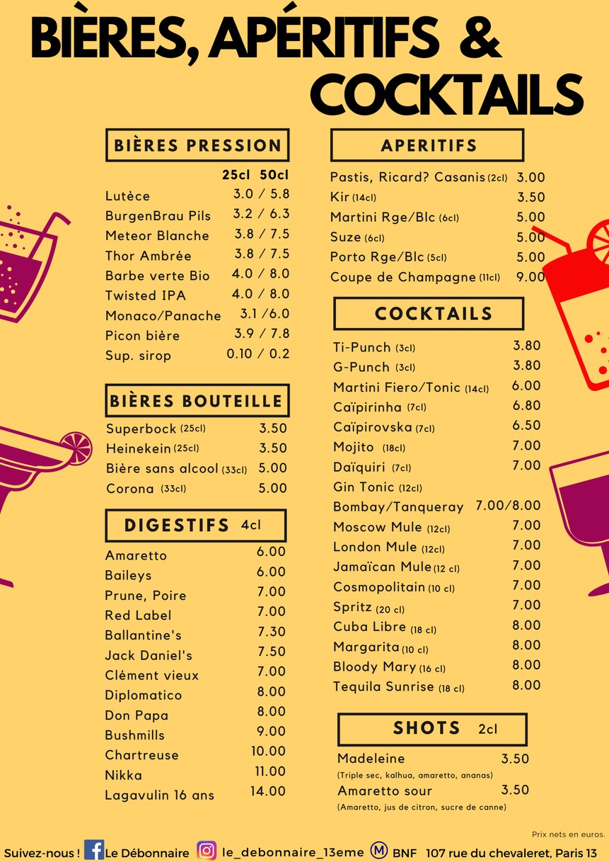 Le Débonnaire menu 3