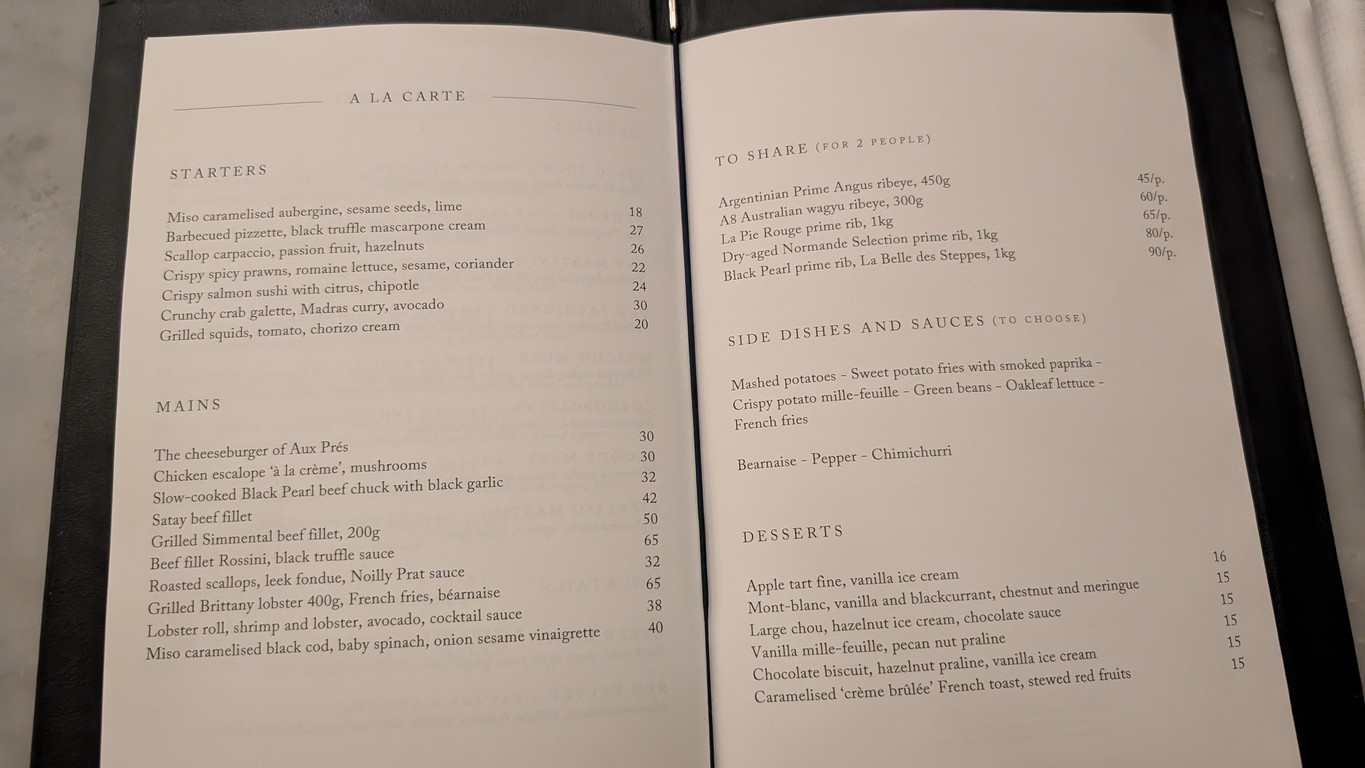 Aux Prés Cyril Lignac menu 1