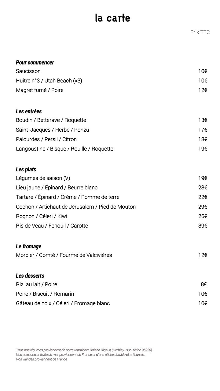 Sauvage menu 2