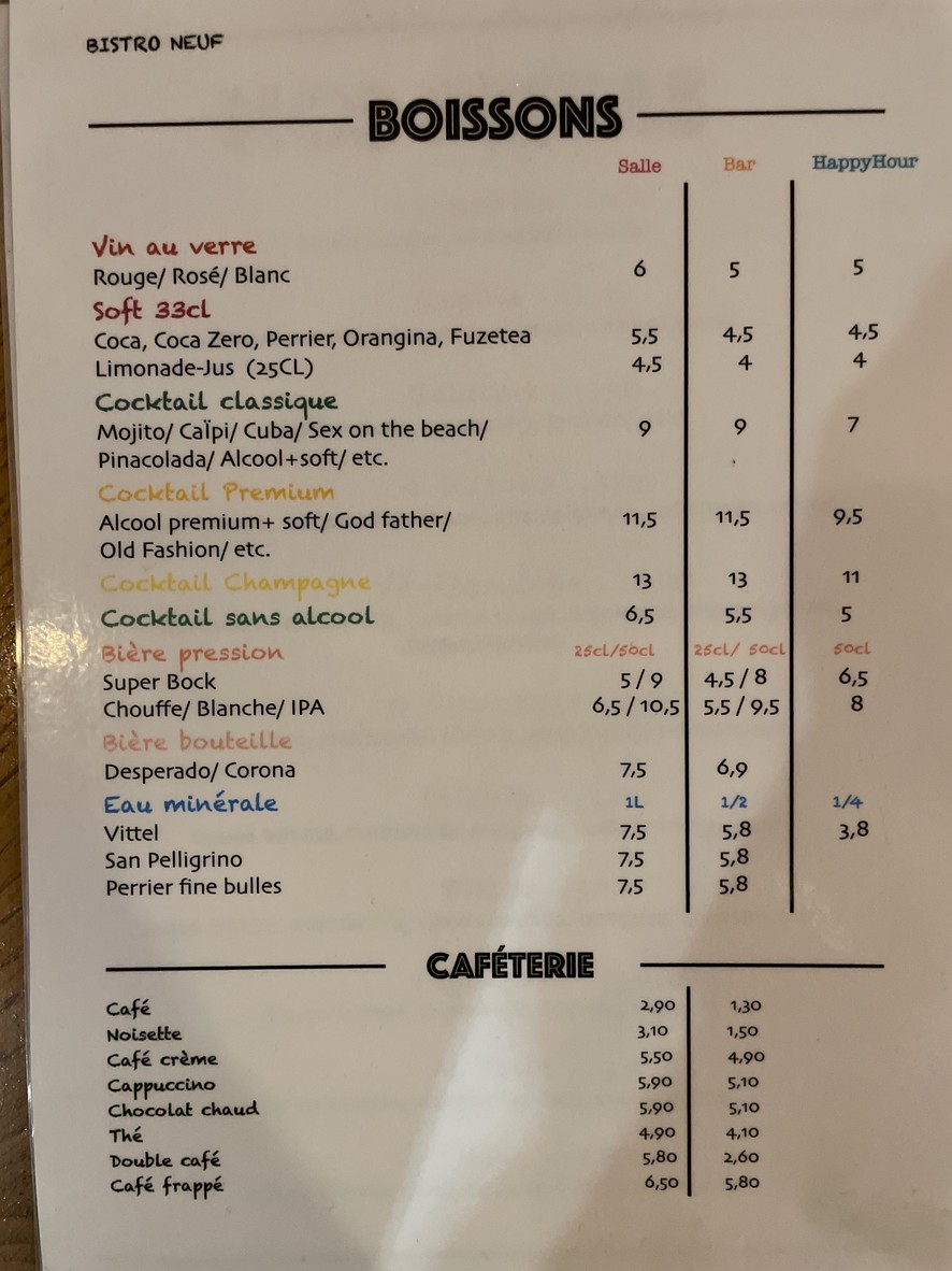 Bistro Neuf menu 3