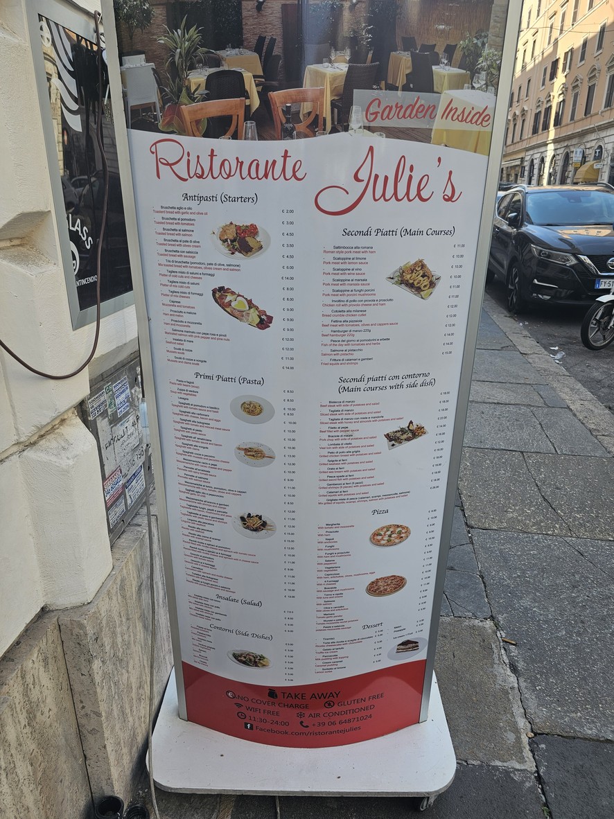 Ristorante Julie's menu 1