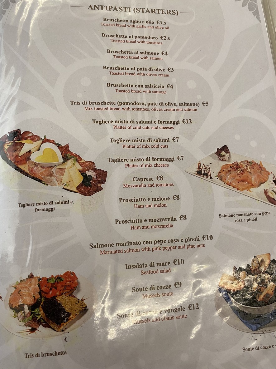 Ristorante Julie's menu 2
