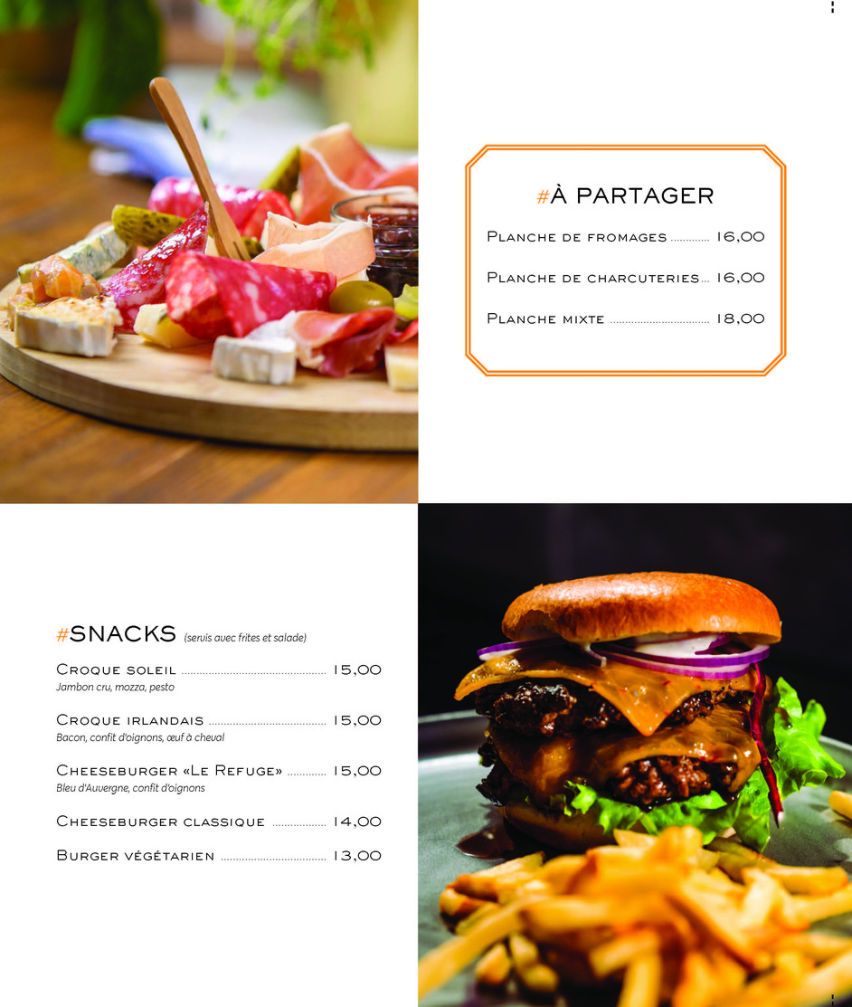 Le Refuge Charenton le Pont menu 1