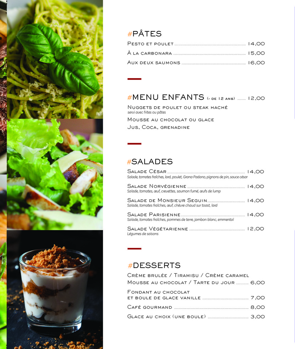 Le Refuge Charenton le Pont menu 3