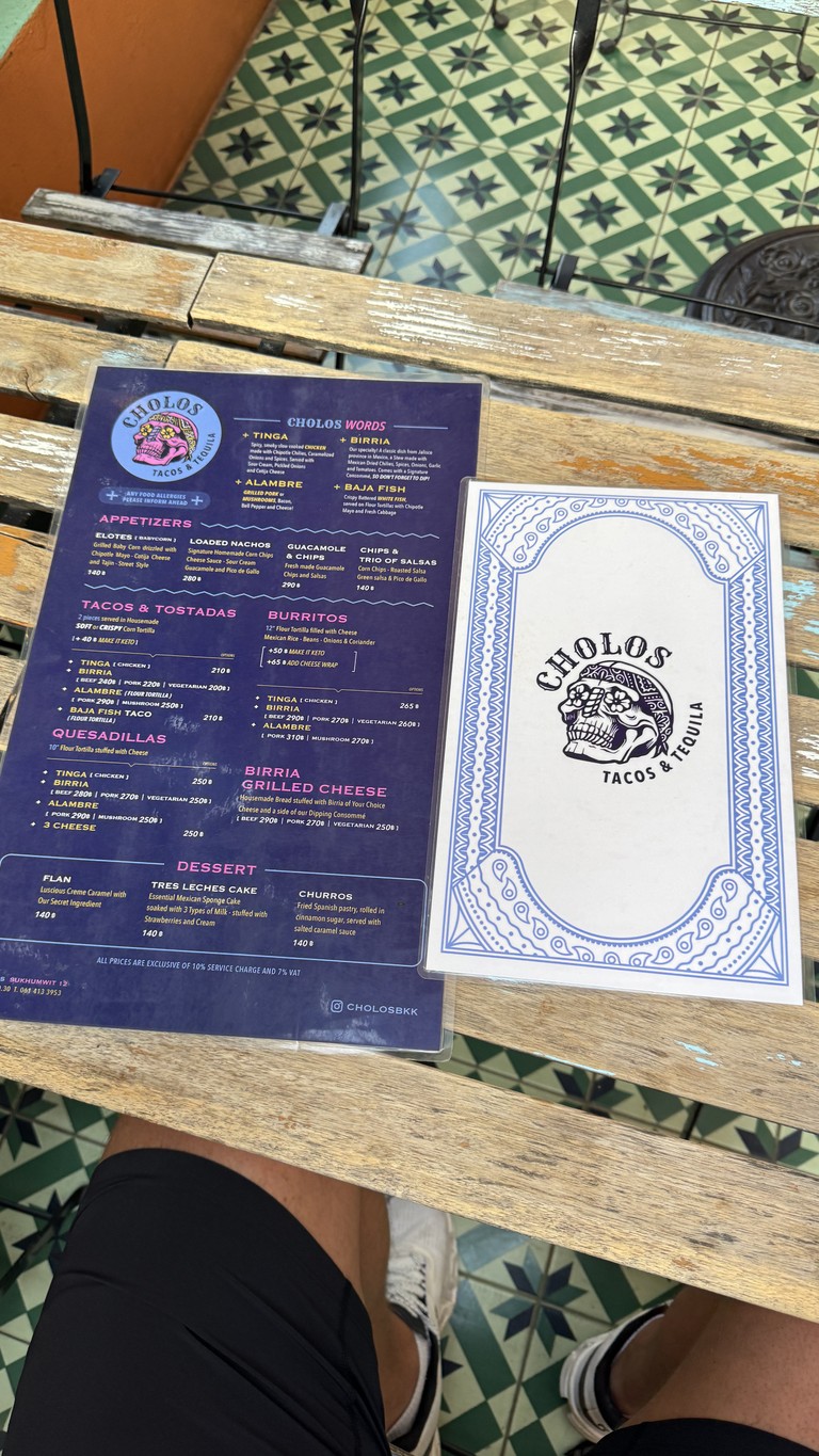 Cholos Mexican Charoen Krung menu 1